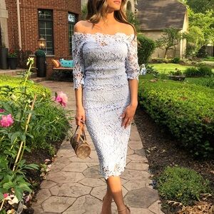 Boohoo Crochet Lace Midi Pencil Dress- Size 4